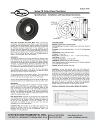 Thumbnail of document Manual - PE/TE = Orifice Plate Flowmeters